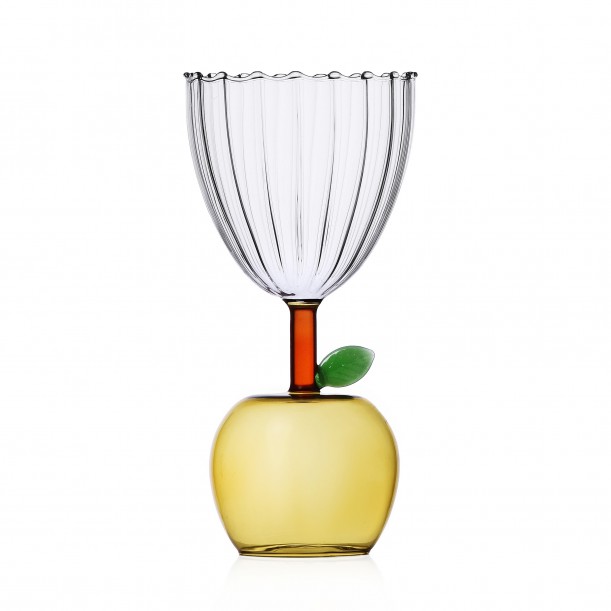 Stemmed Glass Yellow Apple