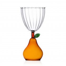 Stemmed Glass Pear Amber