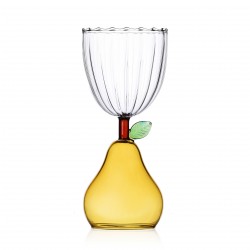 Stemmed Glass Pear Yellow