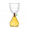 Stemmed Glass Pear Yellow