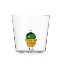 Verre Cupcake Vert et Ambre