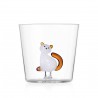 Verre Chat Blanc et Ambre