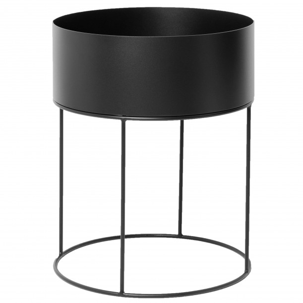 Jardinière Ronde Noire sur Pied Plant Box Ferm Living