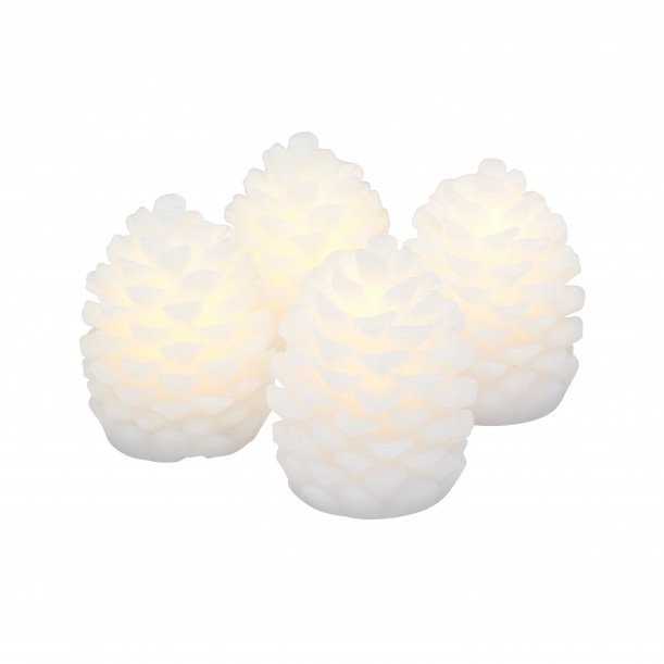 Pine cone LED H 7cm set of 4