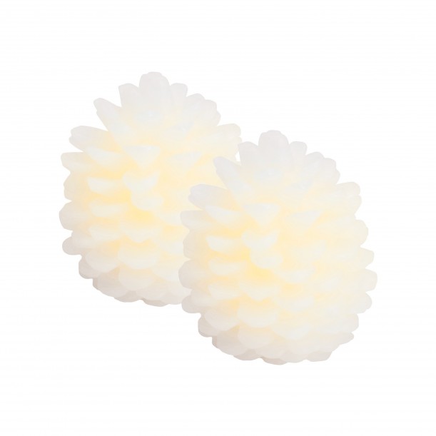 Pine cone LED H 10cm set of 2