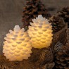 Pine cone LED H 10cm set of 2