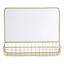 Mirror with shelf in wire