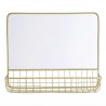 Mirror with shelf in wire