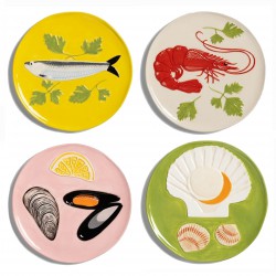 Plates Seafood set of 4