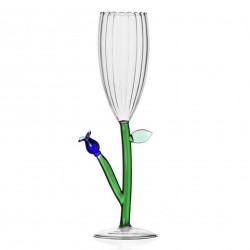 Champagne Flute Blue Flower