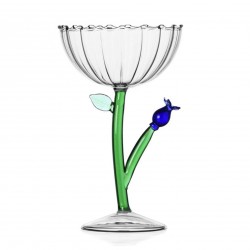 Champagne Glass Blue Flower