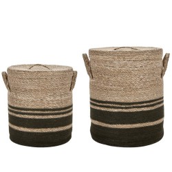 Basket with lid Laundry set of 2