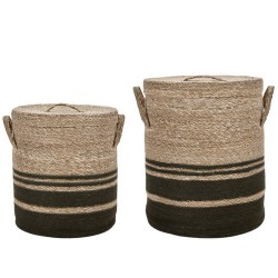 Panier avec couvercle Laundry lot de 2