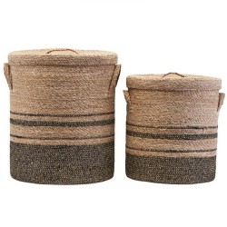 Basket with lid Laundry set of 2