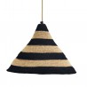 Pendant light striped natural fiber