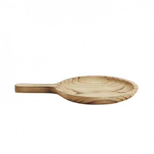 Plateau en bois à manche dia 26 cm