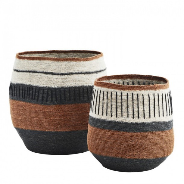 Lot de 2 paniers en fibre naturelle