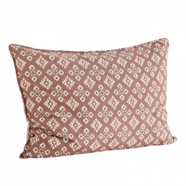 Housse de coussin imprimée old rose