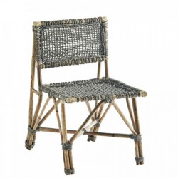 Chaise tissé en bambou - Gris