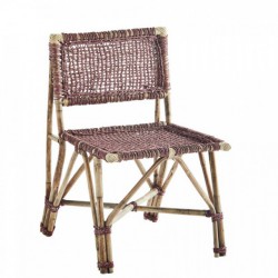 Chaise tissé en bambou - Dark Pink