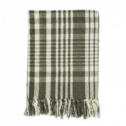 Plaid en coton recyclé à carreaux 125 x 175 cm