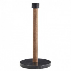 Porte essuie-tout en marbe et bois - Black Marble 
