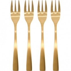 Fourchette à gâteau Golden set de 4