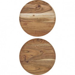 Plateaux rond Wood 25 cm lot de 2