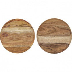 Plateaux rond Wood 17 cm lot de 2