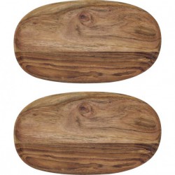 Plateaux Wood Ovale grand lot de 2