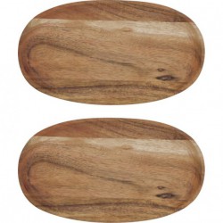 Plateaux Wood Ovale petit lot de 2