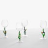 Stemmed Glass White Flower