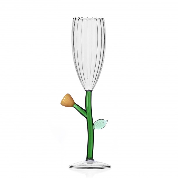 Champagne Flute Amber Flower