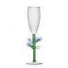 Champagne Flute Light Blue Flower