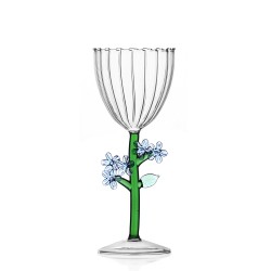 Verre à Pied Fleur Bleue clair