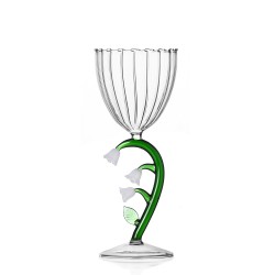 Stemmed Glass White Flower