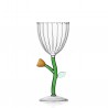 Stemmed Glass Amber Flower