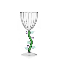 Verre à Pied Fleur Rose