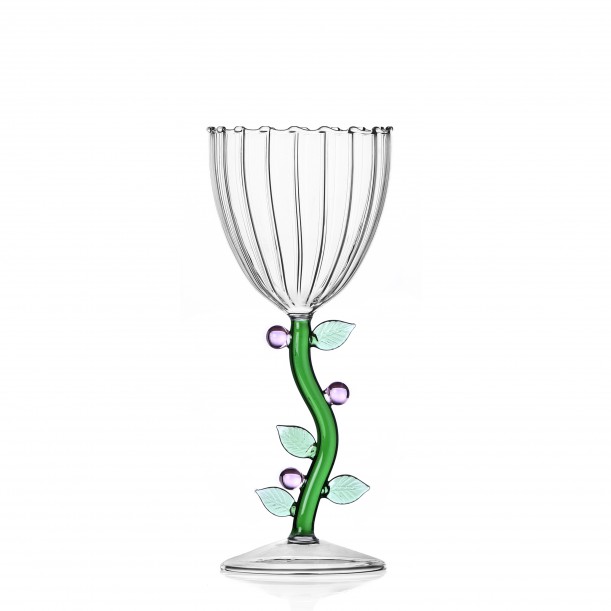 Verre à Pied Fleur Rose