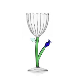 Stemmed Glass Blue Flower