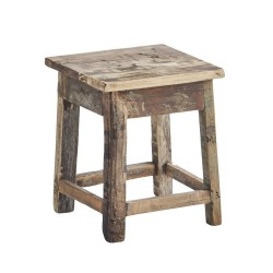Tabouret en bois recyclé h 30 cm