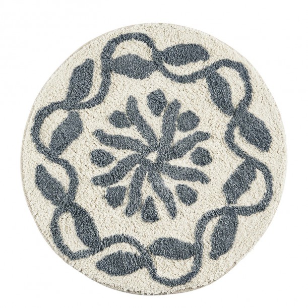 Tapis de bain tufté rond