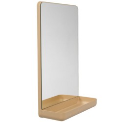 Miroir avec étagère en acier