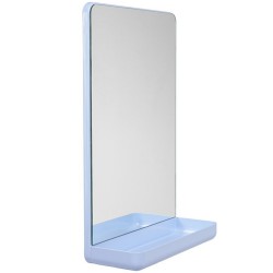Miroir avec étagère en acier - Blue