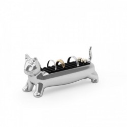 Porte bagues chat AliCat - Chrome
