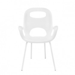 Chaise avec accoudoirs empilable Oh - Blanc