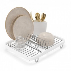 Egouttoir à vaisselle en métal Sinkin - Blanc, Nickel