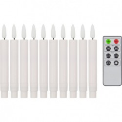 Lot de 10 bougies LED avec telecommande
