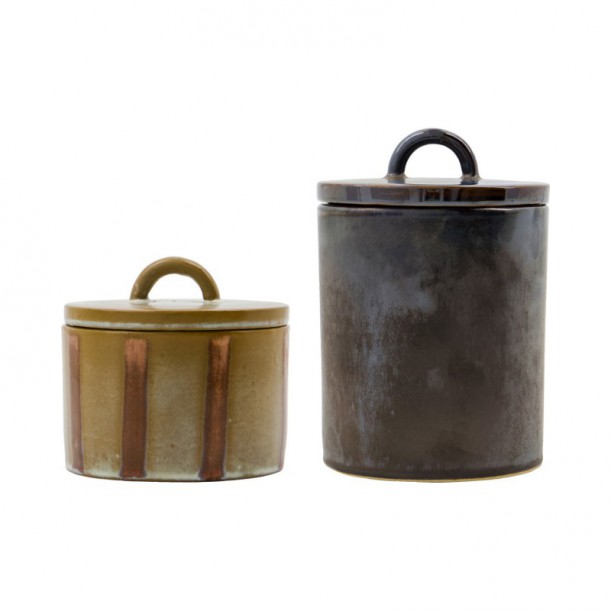 Lot de 2 boîtes de rangement en grès Tallic