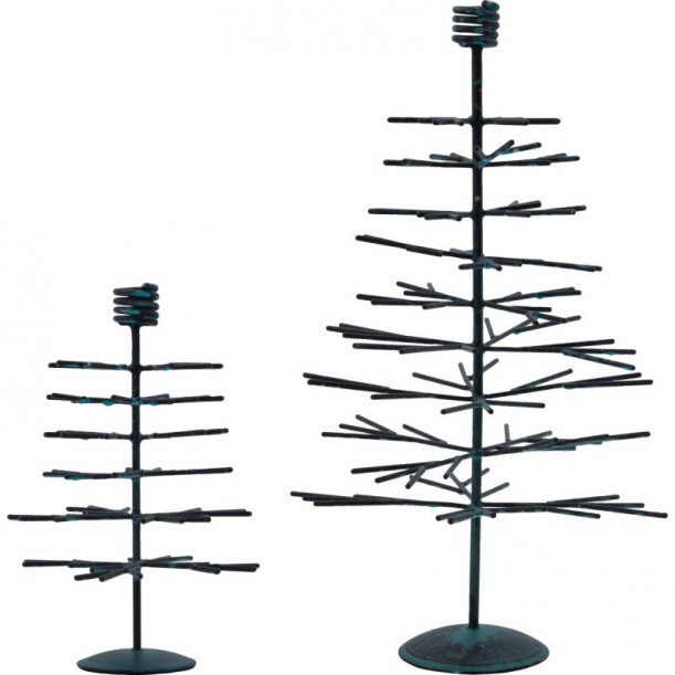 Lot de 2 bougeoirs en cuivre Tree